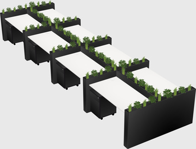 Rectangular shared desk