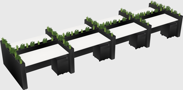Rectangular shared desk