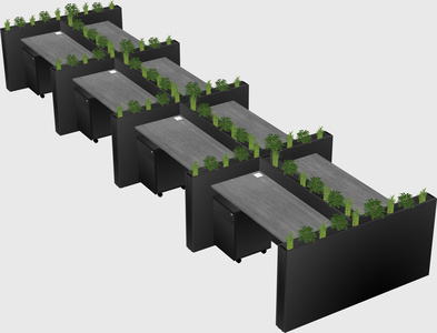 Rectangular shared desk