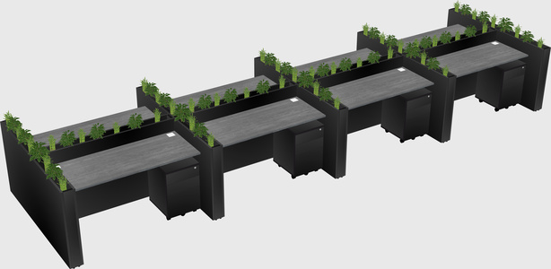 Rectangular shared desk