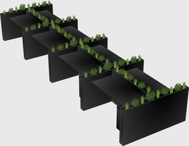 Rectangular shared desk