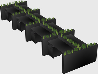 Rectangular shared desk