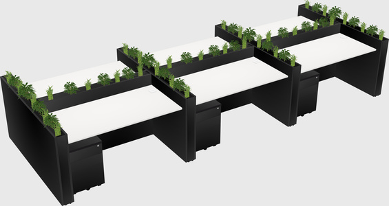 Rectangular shared desk