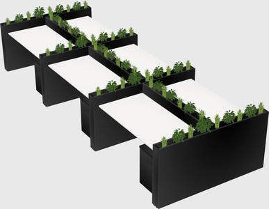 Rectangular shared desk
