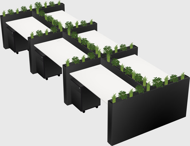 Rectangular shared desk