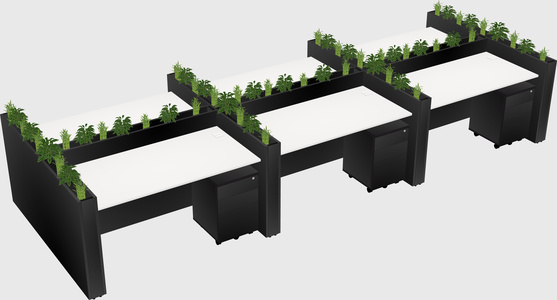 Rectangular shared desk