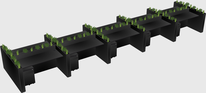 Rectangular shared desk