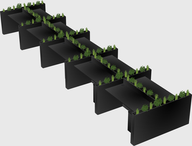 Rectangular shared desk