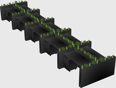 Rectangular shared desk