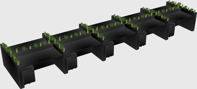 Rectangular shared desk