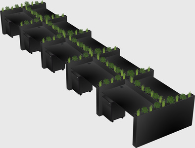 Rectangular shared desk