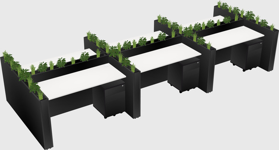 Rectangular shared desk