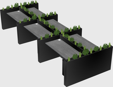 Rectangular shared desk