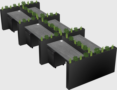 Rectangular shared desk