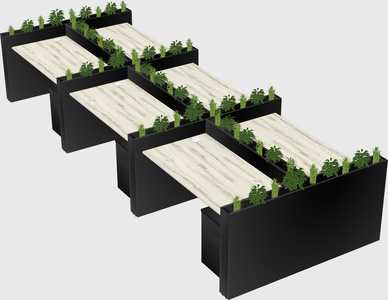 Rectangular shared desk
