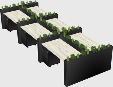Rectangular shared desk