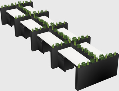 Rectangular shared desk