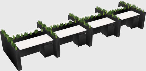 Rectangular shared desk