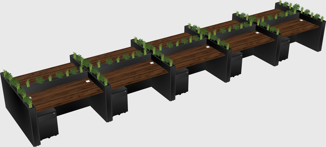 Rectangular shared desk