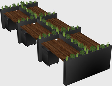 Rectangular shared desk