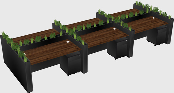 Rectangular shared desk