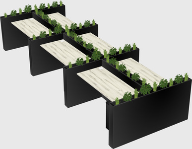 Rectangular shared desk