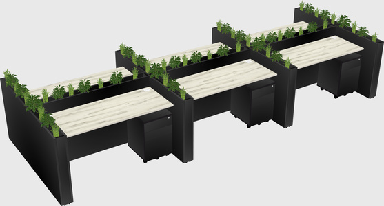 Rectangular shared desk
