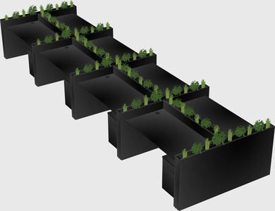 Rectangular shared desk