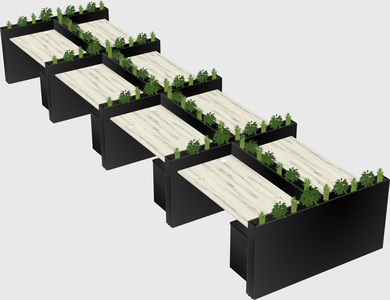 Rectangular shared desk