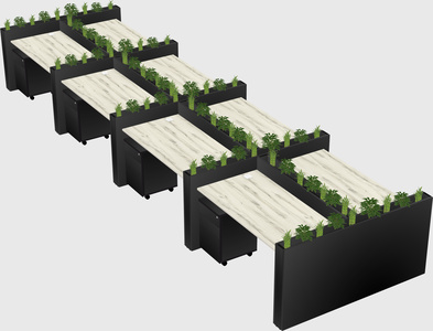 Rectangular shared desk