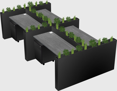 Rectangular shared desk