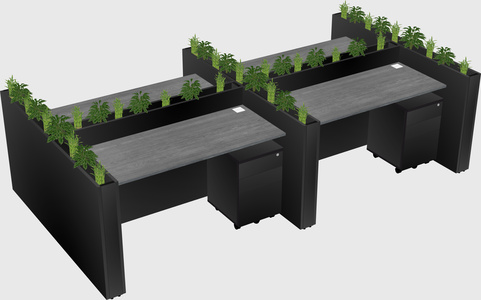 Rectangular shared desk
