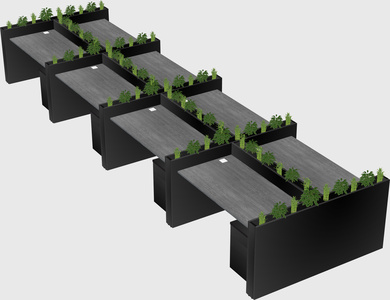 Rectangular shared desk
