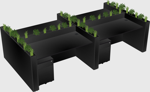 Rectangular shared desk