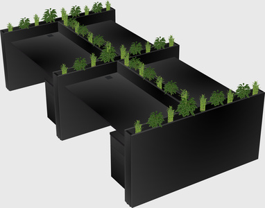 Rectangular shared desk