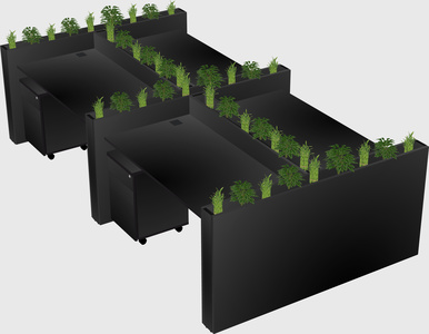 Rectangular shared desk