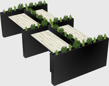 Rectangular shared desk