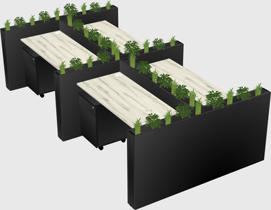 Rectangular shared desk