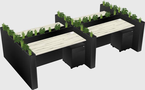 Rectangular shared desk