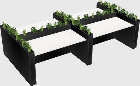 Rectangular shared desk
