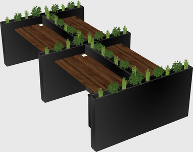 Rectangular shared desk