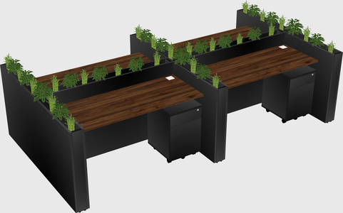 Rectangular shared desk