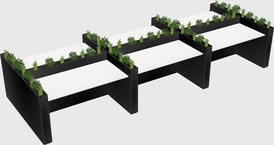 Rectangular shared desk