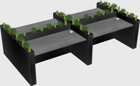 Rectangular shared desk