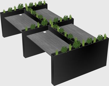 Rectangular shared desk