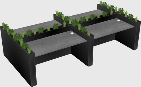 Rectangular shared desk