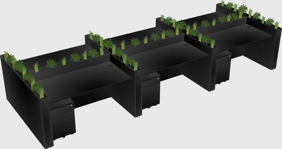 Rectangular shared desk