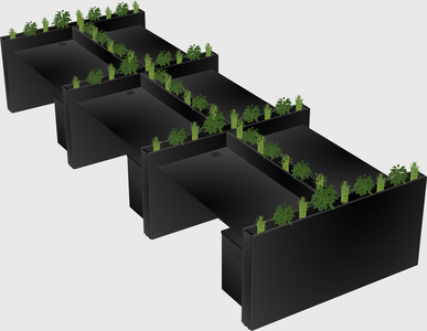 Rectangular shared desk