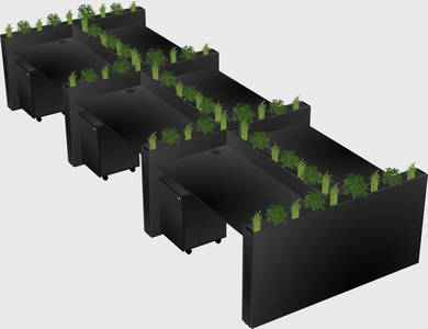 Rectangular shared desk