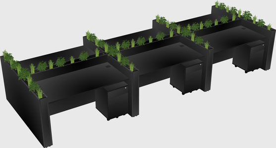 Rectangular shared desk